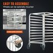 Bun Pan Rack 10-Tier Commercial Bakery Racks with Brake Wheels Aluminum Racking Trolley Storage for Half & Full Sheet Speed Rack 660x515x985 mm