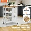 Kitchen Island Cart Rolling Storage Cabinet on Wheel with Drawer & Shelves