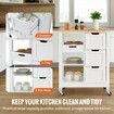 Kitchen Island Cart Rolling Storage Cabinet on Wheel with Drawer & Shelves
