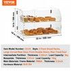 Pastry Display Case 2-Tier Commercial Countertop Bakery Display Case Acrylic Display Box with Rear Door Access & Removable Shelves Keep Fresh