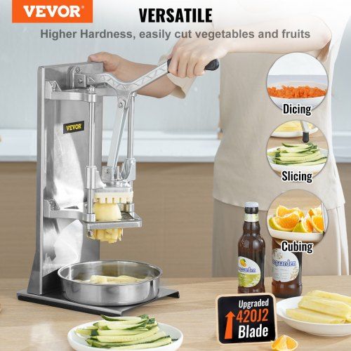 Commercial Vegetable Dicer French Fry Cutter with 4 Blades Wedge Slicer