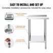 24 x 24 x 36 Inch Stainless Steel Work Table Commercial Food Prep Worktable Heavy Duty Prep Worktable Metal Work Table with Adjustable Height