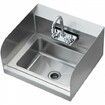 Commercial Hand Sink with Faucet and Side Splash NSF Stainless Steel Sink for Washing Small Hand Washing Sink Wall Mount Hand Basin 43x33 cm