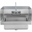 Commercial Hand Sink with Faucet and Side Splash NSF Stainless Steel Sink for Washing Small Hand Washing Sink Wall Mount Hand Basin 43x33 cm