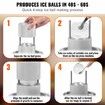 Ice Ball Press Kit Aircraft Al Alloy Ice Press with Ice Block Mold Large Mat Tong Drip Tray One Glass Round Ice Ball Maker 2.4"/60 mm Ice Sphere