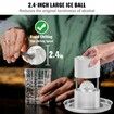 Ice Ball Press Kit Aircraft Al Alloy Ice Press with Ice Block Mold Large Mat Tong Drip Tray One Glass Round Ice Ball Maker 2.4"/60 mm Ice Sphere