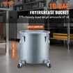 Fryer Grease Bucket 37.8L/10Gal Oil Disposal Caddy with Caster Base Carbon Steel Rust-Proof Coating Oil Transport Container with Lid Lock Clips Filter Bag