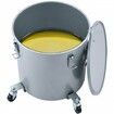 Fryer Grease Bucket 37.8L/10Gal Oil Disposal Caddy with Caster Base Carbon Steel Rust-Proof Coating Oil Transport Container with Lid Lock Clips Filter Bag