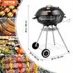 22 inch Kettle Charcoal Grill Premium Kettle Grill with Wheels and Cover Porcelain-Enameled Lid and Ash Catcher & Thermometer for BBQ Round Barbecue Grill