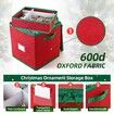 Christmas Ornament Storage Box,Holiday Storage Containers with 4 Separate Removable Trays,Decoration Organizer keep 64 to128 Christmas Ball Ornaments