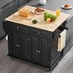 Kitchen Island Cart Rolling Storage Cabinet on Wheel with Drawer & Shelves