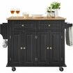 Kitchen Island Cart Rolling Storage Cabinet on Wheel with Drawer & Shelves