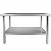 Stainless Steel Prep Table 122 x 76 x 87 cm 250kg Load Capacity Heavy Duty Metal Worktable with Adjustable Undershelf Commercial Workstation