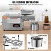 Electric Oil Press Machine 850W Stainless Steel Oil Extractor Machine Adjustable Temperature Hot Press Oil Expeller for Pressing Peanuts Sesame Seeds