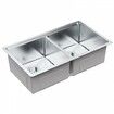 Kitchen Sink 304 Stainless Steel Drop-In Sinks Undermount Double Bowls Basin with Ledge and Accessories Household Dishwasher Sinks for Workstation RV