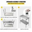 Stainless Steel Prep Table 122x46x86 cm 250kg Load Capacity Heavy Duty Metal Worktable with Adjustable Undershelf Commercial Workstation