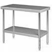 Stainless Steel Prep Table 122x46x86 cm 250kg Load Capacity Heavy Duty Metal Worktable with Adjustable Undershelf Commercial Workstation