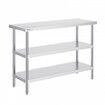 Stainless Steel Food Prep Table 18 x 48 x 34 Inch Commercial Kitchen Worktable with 2 Adjustable Undershelf Heavy Duty Prep Table Metal Work Table