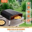 Outdoor Pizza Oven 13" Gas Fired Pizza Maker Portable Outside Pizza Grill with Thickened Cordierite 210 degree Rotating Pizza Stone Waterproof Cover