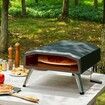 Outdoor Pizza Oven 13" Gas Fired Pizza Maker Portable Outside Pizza Grill with Thickened Cordierite 210 degree Rotating Pizza Stone Waterproof Cover