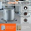 Fryer Grease Bucket 60.5L/16Gal Oil Disposal Caddy with Caster Base Carbon Steel Rust-Proof Coating Oil Transport Container with Lid Lock Clips Filter Bag