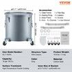 Fryer Grease Bucket 60.5L/16Gal Oil Disposal Caddy with Caster Base Carbon Steel Rust-Proof Coating Oil Transport Container with Lid Lock Clips Filter Bag