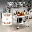 Stainless Steel Work Table 30x36x30 Inch Commercial Food Prep Worktable with 4 Wheels Casters 3-Sided Backsplash Heavy Duty Prep Worktable Metal Work Table