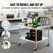 Stainless Steel Work Table 30x36x30 Inch Commercial Food Prep Worktable with 4 Wheels Casters 3-Sided Backsplash Heavy Duty Prep Worktable Metal Work Table