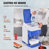 Commercial Ice Shaver Crusher 120kg Per Hour Electric Snow Cone Maker with 2kg Ice Box 300W Tabletop Shaved Ice Machine for Parties Events Snack Bar