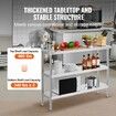 Stainless Steel Food Prep Table 14 x 48 x 34 Inch Commercial Kitchen Worktable with 2 Adjustable Undershelf Heavy Duty Prep Table Metal Work Table