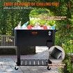 Rolling Ice Chest Cooler Cart 80 Quart Portable Bar Drink Cooler Beverage Bar Stand Up Cooler with Wheels Bottle Opener Handles