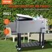 80Qt Rolling Cooler Cart with Bottle Opener Drainage Patio Party Bar Drink