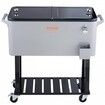 80Qt Rolling Cooler Cart with Bottle Opener Drainage Patio Party Bar Drink