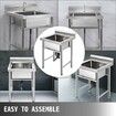 Handmade Sink Non-magnetic Stainless Steel Kitchen Sink Hand Made 1 Compartment 44.4x41.9x25.4 cm Capacity Huge Tub Sink for Farmhouse Cafe Shop Hospital