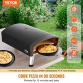 Outdoor Pizza Oven 12" Gas Fired Pizza Maker Portable Outside Pizza Grill with Thickened Cordierite Pizza Stone Waterproof Cover Iron Spray Gas Oven