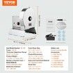 Electric Vegetable Slicer 0-0.5"/0-12mm Thickness Adjustable Commercial Slicer Machine Convertible to Manual Stainless Steel Food Cutter Slicing Machine