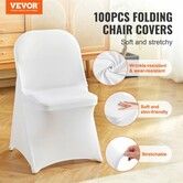 Stretch Spandex Folding Chair Covers Universal Fitted Chair Cover Removable Washable Protective Slipcovers for Wedding Holiday Banquet Party Celebration