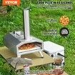 Pizza Oven Outdoor 12" Pellet Pizza Oven Portable Pizza Stove with Built-in Thermometer Wood Fired Stainless Steel Pizza Maker for Backyard Camping