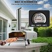 Pizza Oven Outdoor 12" Pellet Pizza Oven Portable Pizza Stove with Built-in Thermometer Wood Fired Stainless Steel Pizza Maker for Backyard Camping