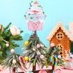 Dessert Christmas Tree Topper Pink Cupcake Tree Topper Candy Donut Christmas Tree Decoration Pastel  for Christmas New Year Birthday Party Decor