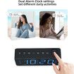 Alarm Clock with USB Charger, Dual Alarm, Snooze, 12/24Hr, 8 Ringtones and Font Colour, Radio Alarm Clock LED Display (White)