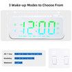 Alarm Clock with USB Charger, Dual Alarm, Snooze, 12/24Hr, 8 Ringtones and Font Colour, Radio Alarm Clock LED Display (White)