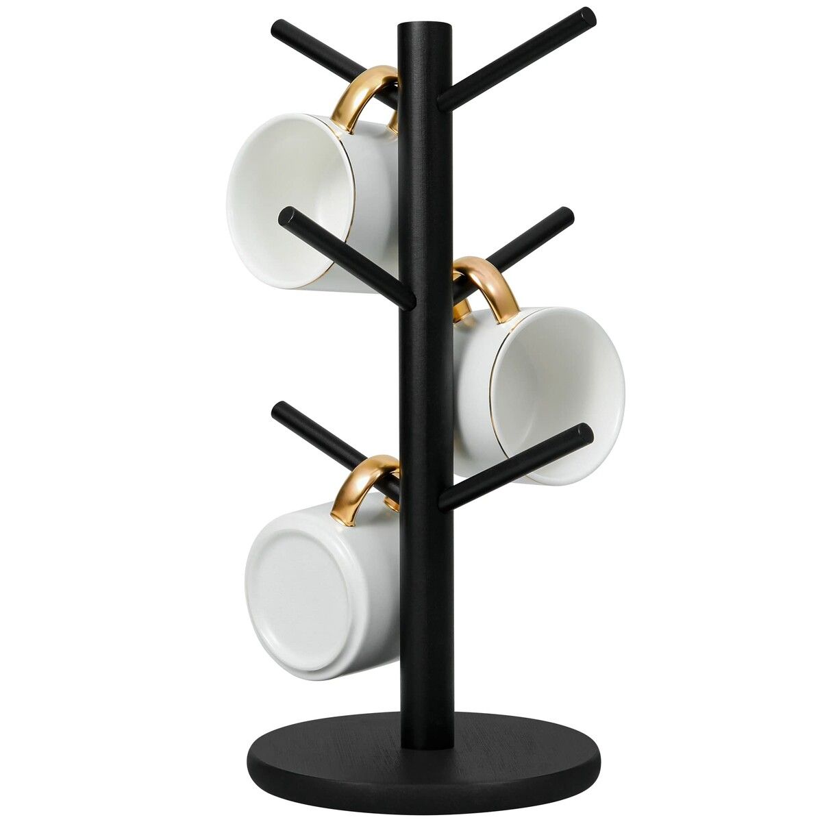 Mug Holder Tree,Coffee Cup Holder with 6 Hooks (Black)