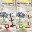 Mug Holder Tree,New Upgraded 360 Degree Rotated 8 Hooks Coffee Cup Holder,Wood Coffee Mug Rack Standing (Natural)