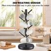 Mug Holder Tree,New Upgraded 360 Degree Rotated 8 Hooks Coffee Cup Holder,Wood Coffee Mug Rack Standing (Black)