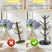 Mug Holder Tree,New Upgraded 360 Degree Rotated 8 Hooks Coffee Cup Holder,Wood Coffee Mug Rack Standing (Black)