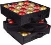 60D Cloth Durable Ornament Storage Box & Organizer with 3 Separate Removable Trays, Holds Up to 48 Xmas Balls, Red