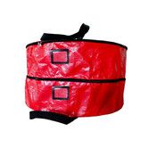 90*90*38cm Double Layer Christmas Wreath Storage Container Bags Zippered Wreath Bag with Handle Festive Wreath Storage Box  Xmas Wreath Garlands Red