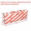 Wrapping Organizer Storage Bag,Christmas Ornament Wrapping Paper Organizer Storage with Three Isolation Nets for Christmas Ornament etc(Red Stripe)