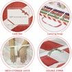 Wrapping Organizer Storage Bag,Christmas Ornament Wrapping Paper Organizer Storage with Three Isolation Nets for Christmas Ornament etc(Red Stripe)